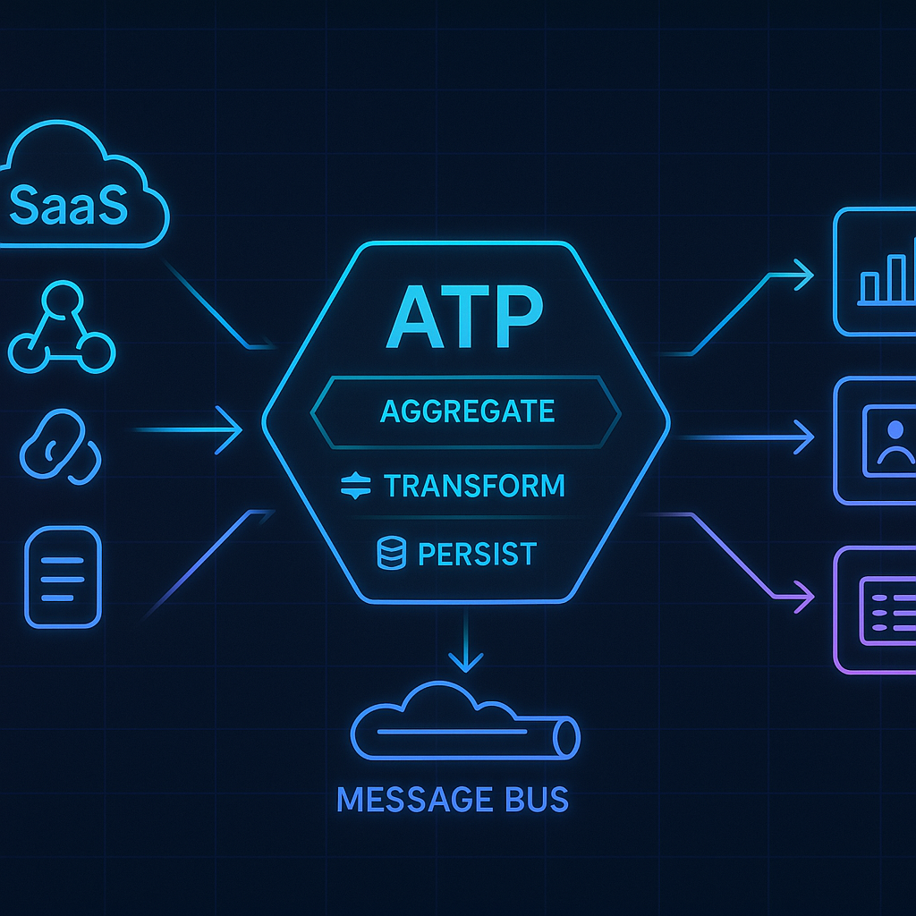 Aggregate-Transform-Persist+Publish (ATP) Architecture for Webhook Integration